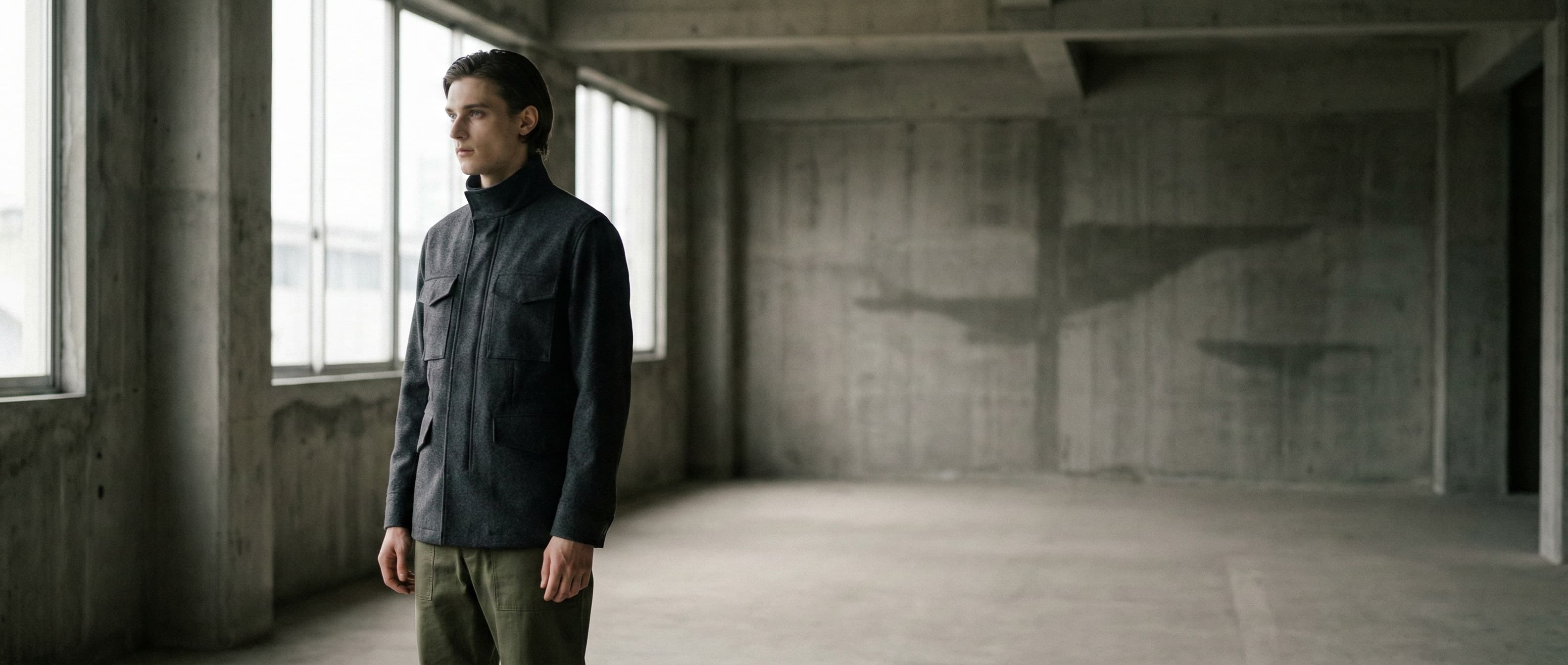 Look 1 - Structured tailoring, neutral tones